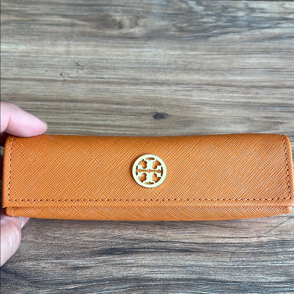 Tory Burch Orange Saffiano Leather Sunglass Case